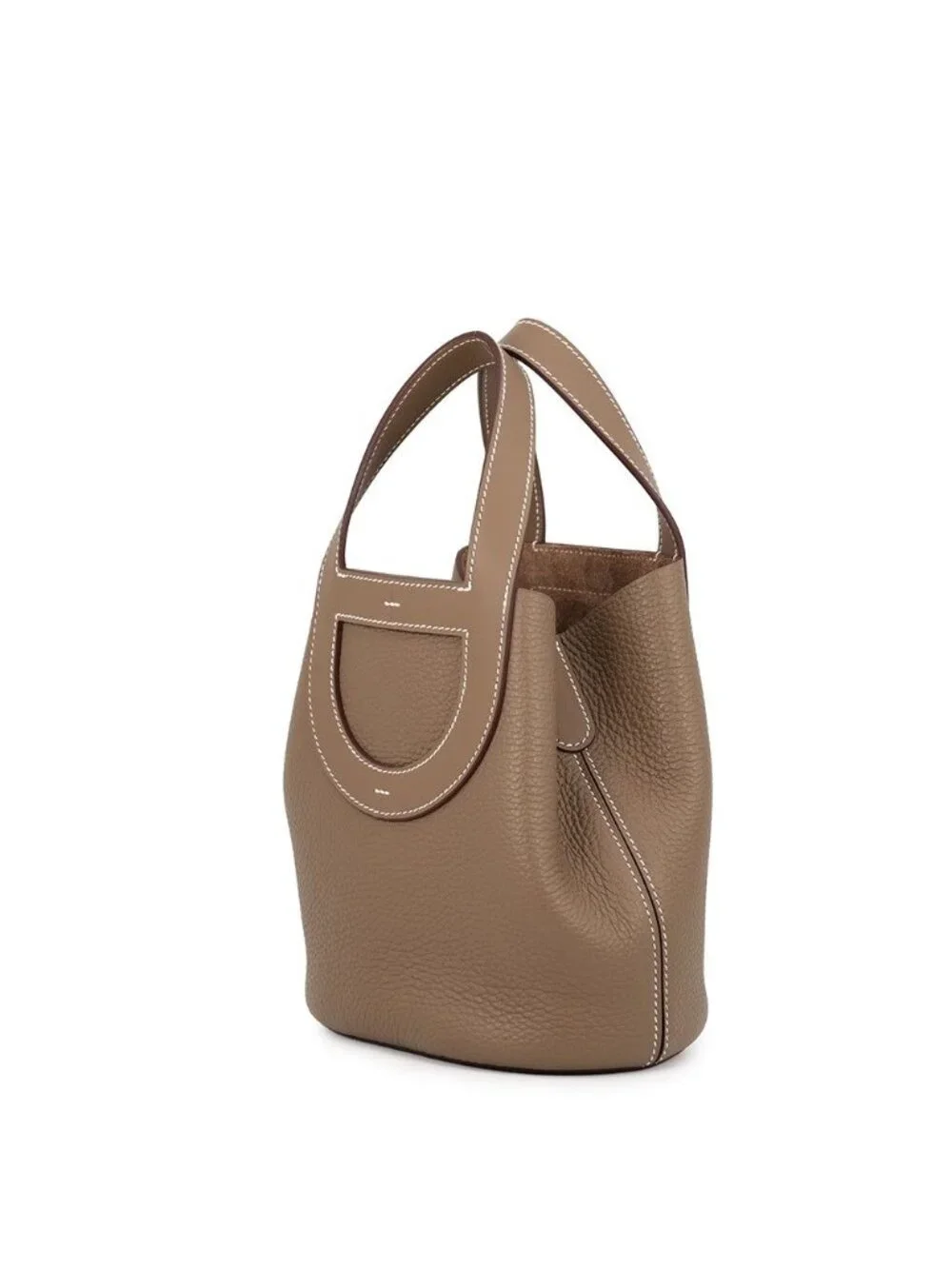 Hermes Tote in the Loop 18 Etoupe Gold Taurillon Clemence Swift